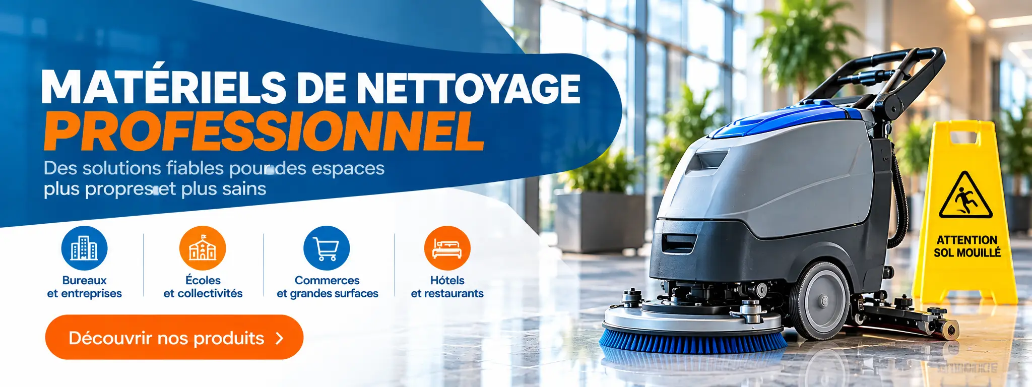 Matériel de nettoyage professionnel en action